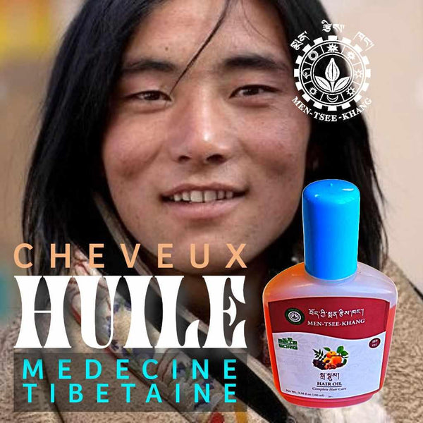 Huile pour cheveux médecine tibétaine Men-Tsee-Khang, soin naturel traditionnel