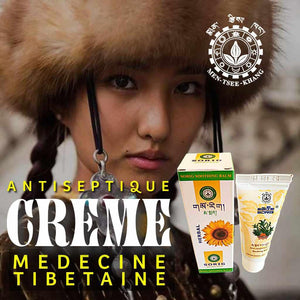Crème antiseptique à base de médecine tibétaine Sorig, produit naturel de soin apaisant