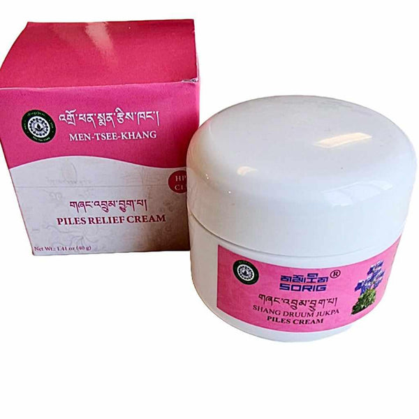 Crème tibétaine pour hémorroïdes Shang Druum Jukpa, produit de médecine traditionnelle avec emballage rose