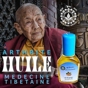Huile pour arthrite, médecine tibétaine Men-Tsee-Khang, produit naturel de la tradition bouddhiste