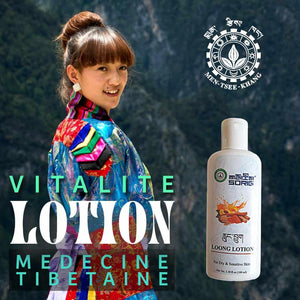 Lotion Vitalite médecine tibétaine pour peau sèche, femme en tenue traditionnelle himalayenne