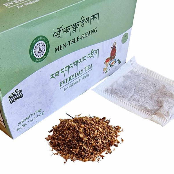 Thé tibétain Men-Tsee-Khang pour bien-être, sachets d'herbes naturelles et feuilles séchées