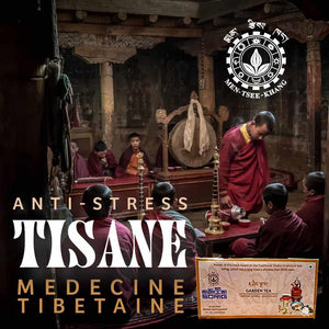Thé Tisane anti-stress médecine tibétaine, préparé par moines dans un monastère traditionnel