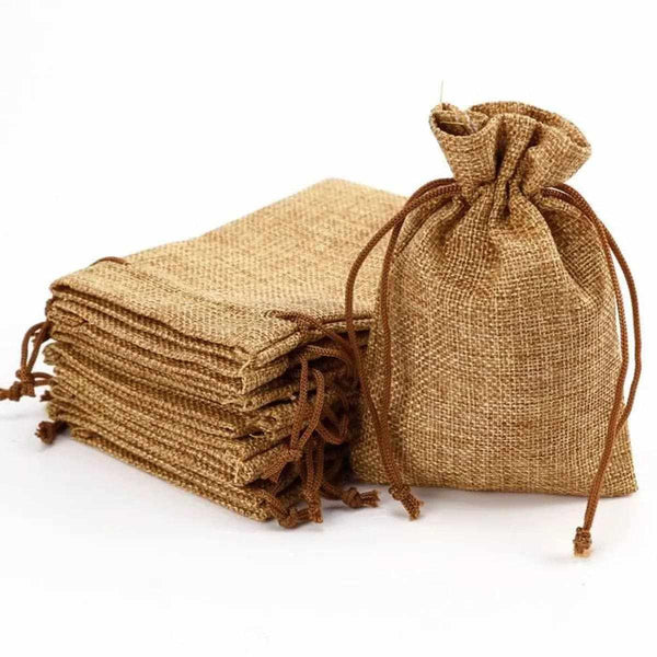 Sacs en jute naturelle avec cordon, idéaux pour objets bouddhistes ou cadeaux tibétains