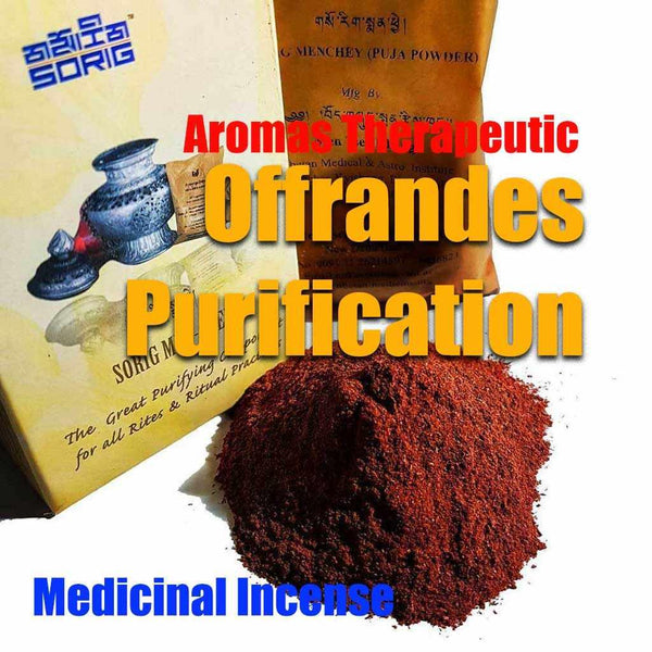 Poudre de purification tibétaine pour offrandes et rituels, aromes thérapeutiques et encens médicinal