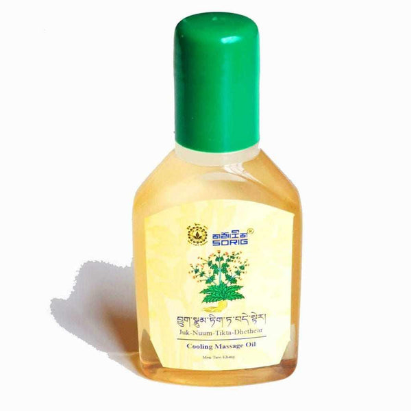 Huile de massage apaisante tibétaine Sorig, produit naturel de médecine traditionnelle avec étiquette bilingue