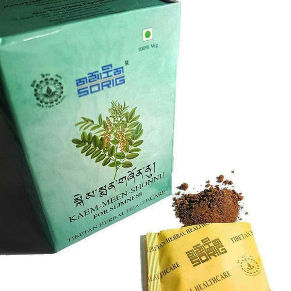 Poudre tibétaine Kaem-Meen-Shonnu pour minceur, produit naturel de médecine tibétaine Sorig