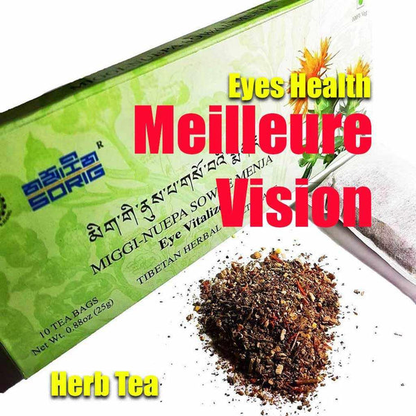 Thé herbacé tibétain pour la santé des yeux et une meilleure vision, 10 sachets