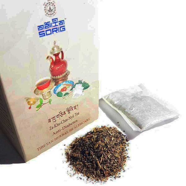 Thé tibétain anti-diabète Za-Khu-Chee-Nyii, feuilles séchées et sachet, soins naturels