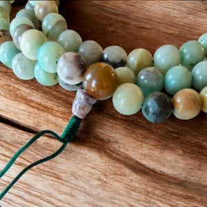 Perles de méditation bouddhiste en pierres naturelles sur bois, pour la pratique spirituelle