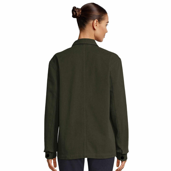 Veste verte foncée pour femme, vue arrière, style casual et élégant