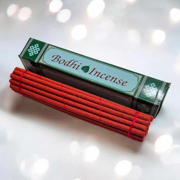 Bâtonnets d'encens Bodhi rouge avec boîte verte, pour méditation bouddhiste et ambiance sereine