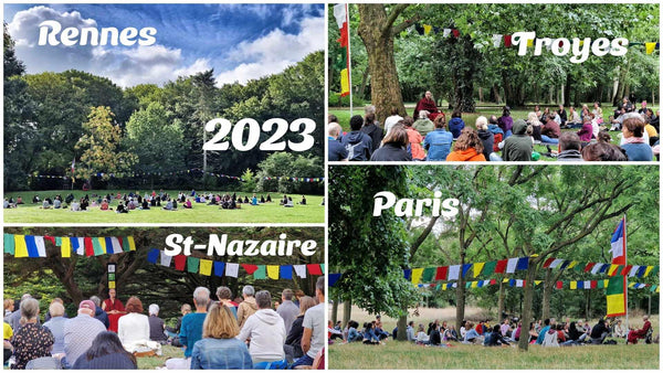 Événements de méditation bouddhiste en plein air à Rennes, Troyes, Paris et St-Nazaire en 2023
