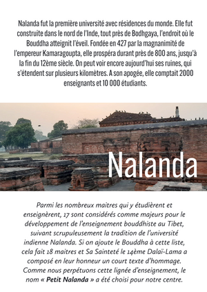 Ruines de l'ancienne université bouddhiste de Nalanda en Inde, berceau de la philosophie tibétaine