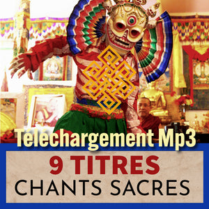Masque rituel bouddhiste tibétain pour chants sacrés, danse sacrée, musique spirituelle