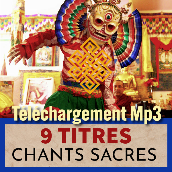 Masque rituel bouddhiste tibétain pour chants sacrés, danse sacrée, musique spirituelle