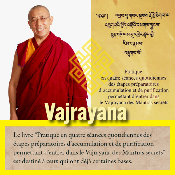 Lama en robe rouge enseignant la pratique Vajrayana et les mantras secrets bouddhistes tibétains