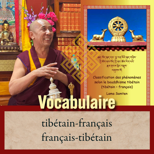 Vocabulaire tibétain-français sur la philosophie bouddhiste tibétaine par Lama Samten
