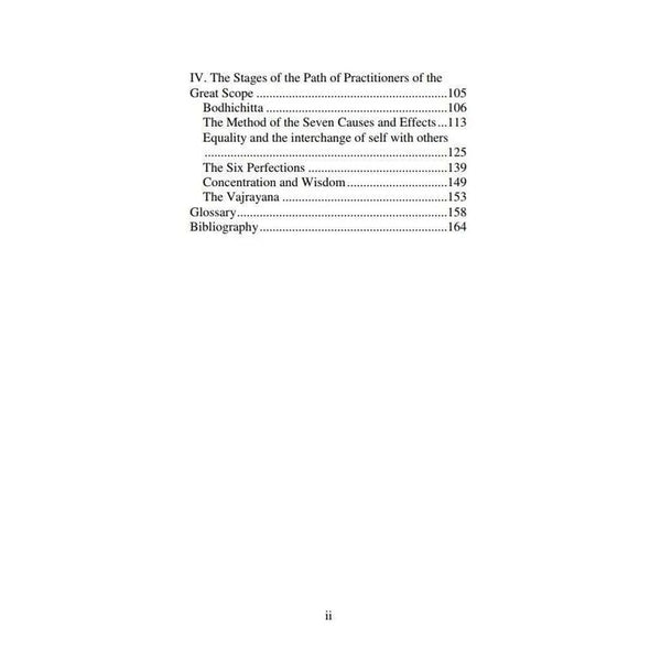 Table des matières d'un livre sur la philosophie bouddhiste tibétaine, incluant les Six Perfections et le Vajrayana