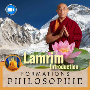Lamrim Introduction - Formations Philosophie Bouddhiste avec Lama Samten, montagnes himalayennes et lotus