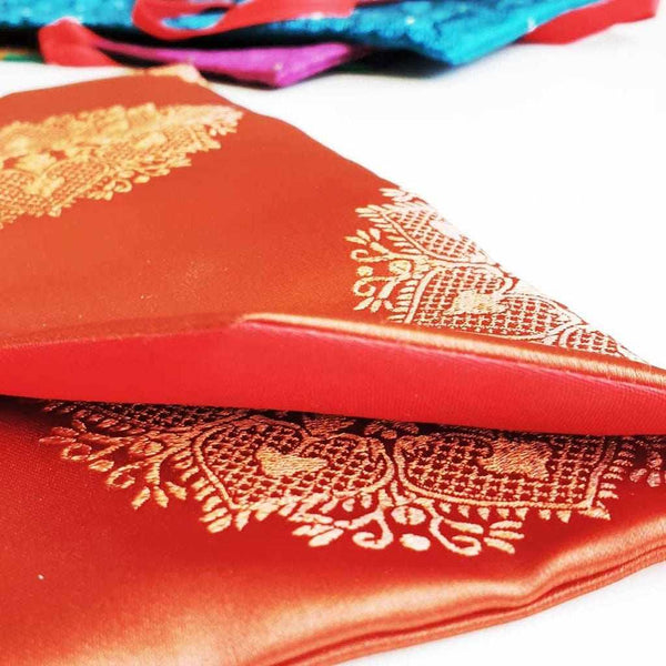 Coussin de méditation rouge brodé or, style tibétain pour pratique bouddhiste