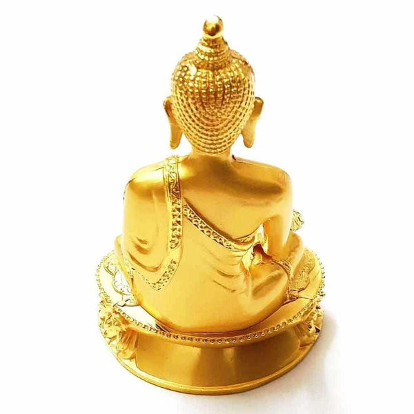 Statue dorée de Bouddha assis en méditation, style tibétain, pour décoration spirituelle et pratique bouddhiste