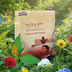 Thérapie de bain médicinal Dhutse-Ngalum, produits naturels de médecine tibétaine, fleurs et verdure